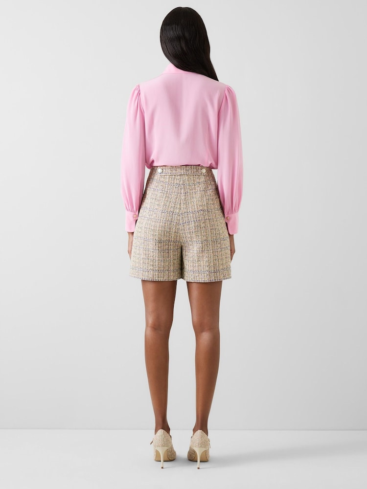 LK Bennett Pink Sonya Heart Buttons Silk Blouse - Image 2 of 3 LK Bennett Pink Sonya Heart Buttons Silk Blouse - Image 2 of 3