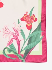 Love & Roses Ivory Floral Multi-way Fashion Satin Head Scarf - Image 7 of 8