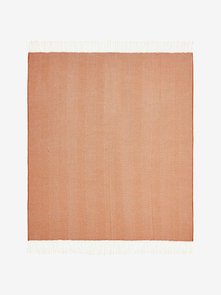 Orange Herringbone Cosy Throws - Image 1 of 3