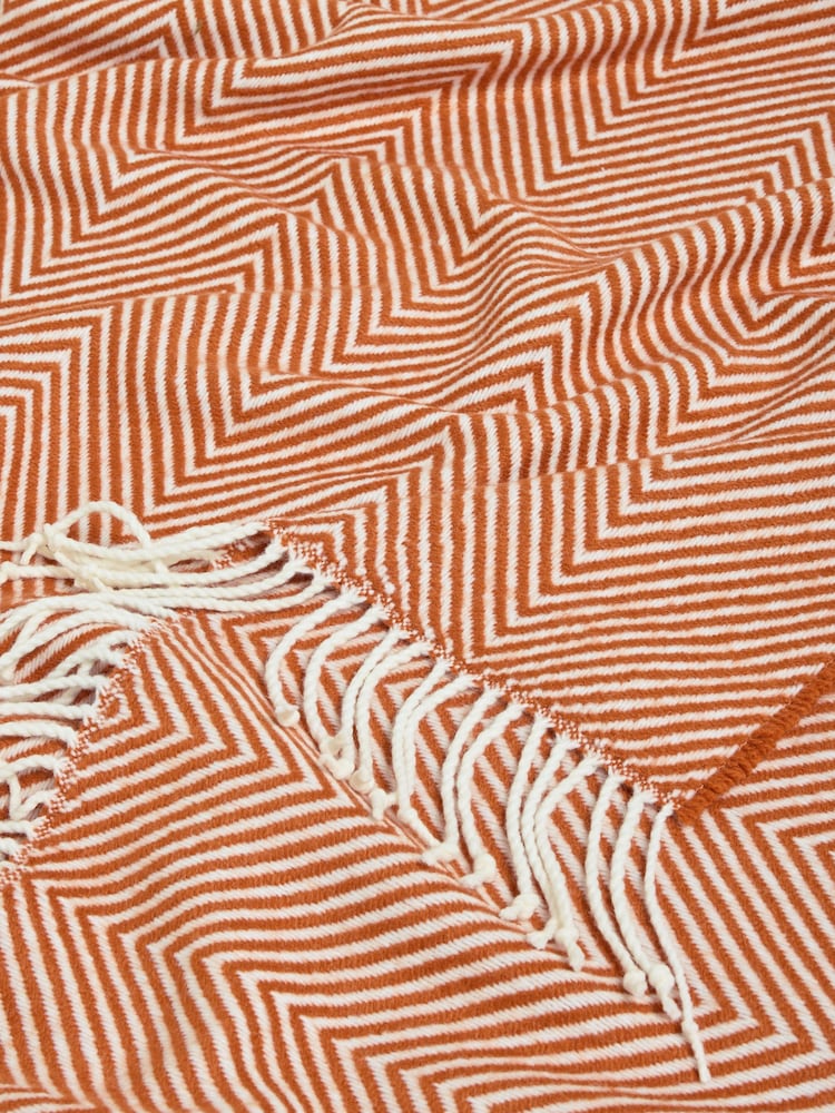 Orange Herringbone Cosy Throws - Image 3 of 3