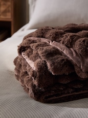Brown Aspen Faux Fur Throw - Image 3 of 4