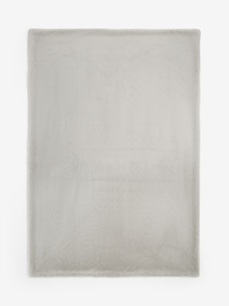 Silver Luxe Plush Faux Fur Throw - Image 1 of 3 Silver Luxe Plush Faux Fur Throw - Image 1 of 3