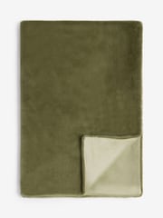 Green Plush Faux Fur Throw - Image 3 of 6