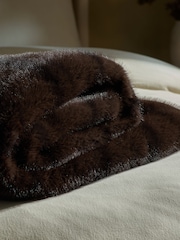 Brown Cosy Coco Vintage Faux Fur Throw - Image 2 of 7