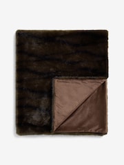 Brown Cosy Coco Vintage Faux Fur Throw - Image 6 of 7