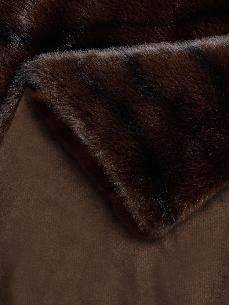 Brown Cosy Coco Vintage Faux Fur Throw - Image 7 of 7 Brown Cosy Coco Vintage Faux Fur Throw - Image 7 of 7
