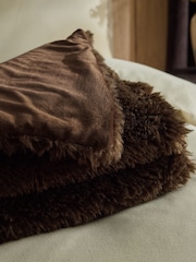 Brown Faux Fur Shearling Throw - Image 3 of 3