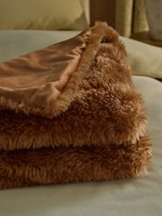 Mid Natural Faux Fur Shearling Throw - Image 4 of 6