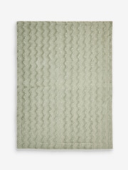 Sage Green Cosy Swirl Throws - Image 1 of 3