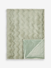 Sage Green Cosy Swirl Throws - Image 2 of 3