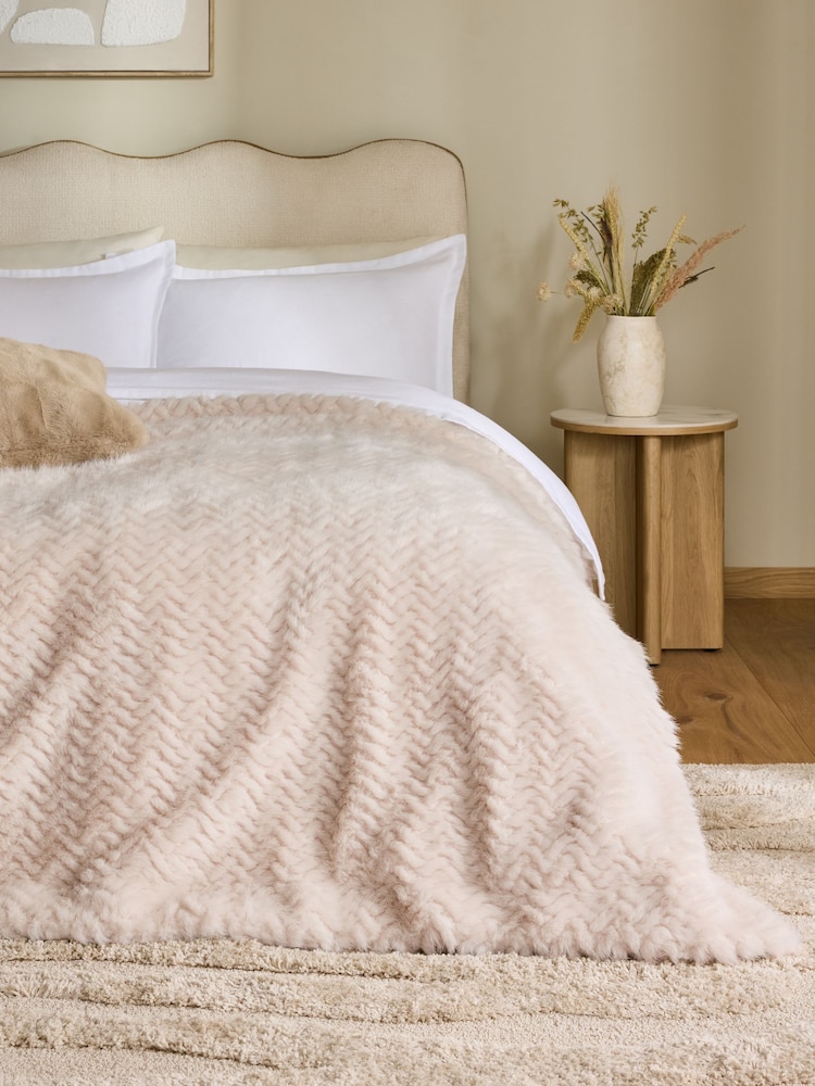 Ivory Textured ZigZag Throw - Image 1 of 7 Ivory Textured ZigZag Throw - Image 1 of 7