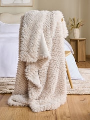 Ivory Textured ZigZag Throw - Image 2 of 7