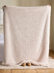 Ivory Textured ZigZag Throw - Image 3 of 7