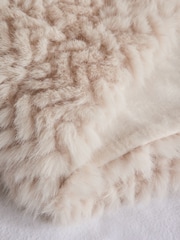 Ivory Textured ZigZag Throw - Image 4 of 7