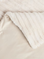 Ivory Cut Stripe Faux Fur Throw - Image 7 of 7
