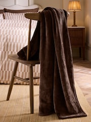 Brown Plush Fleece Throw - Image 2 of 6