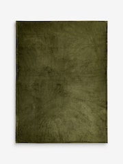 Olive Green Plush Fleece Throws - Image 2 of 6