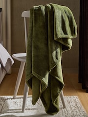 Olive Green Plush Fleece Throws - Image 6 of 6