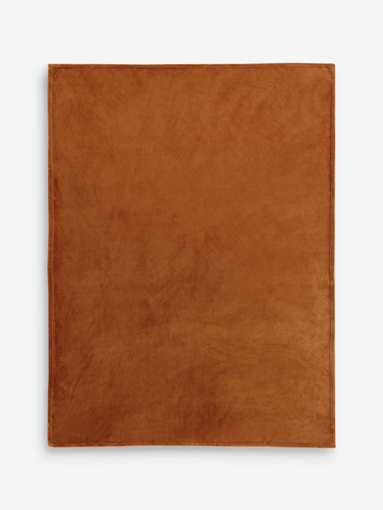 Mid Orange Plush Fleece Throws - Image 2 of 6 Mid Orange Plush Fleece Throws - Image 2 of 6