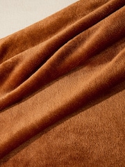 Mid Orange Plush Fleece Throws - Image 5 of 6