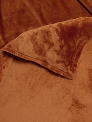 Mid Orange Plush Fleece Throws - Image 6 of 6