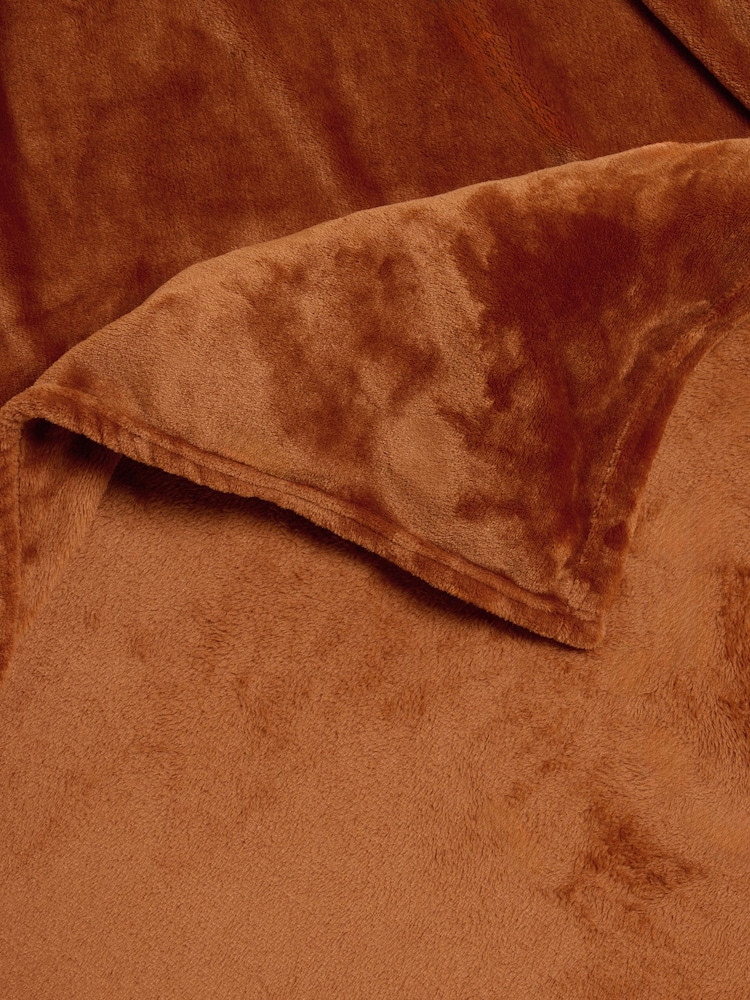 Mid Orange Plush Fleece Throws - Image 6 of 6 Mid Orange Plush Fleece Throws - Image 6 of 6