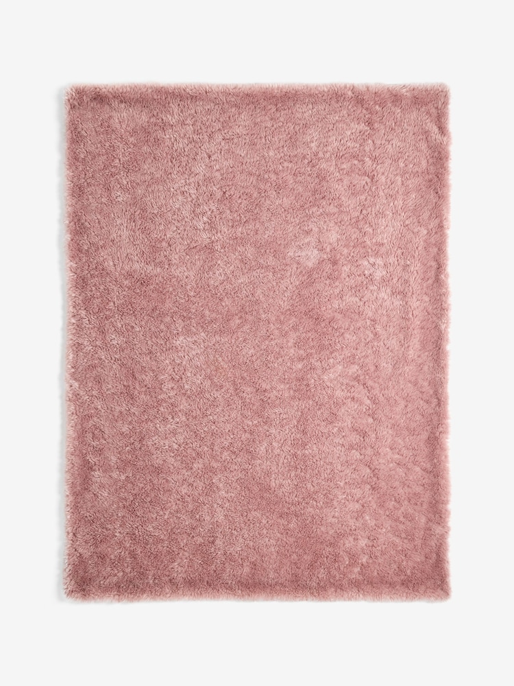 Pink Faux Fur Shearling Throw - Image 1 of 3