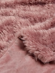 Pink Faux Fur Shearling Throw - Image 3 of 3