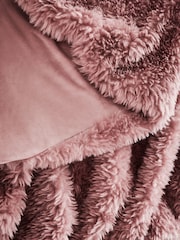 Pink Faux Fur Shearling Throw - Image 4 of 6