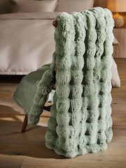 Sage Green Aspen Faux Fur Throw - Image 2 of 6