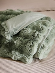 Sage Green Aspen Faux Fur Throw - Image 3 of 6