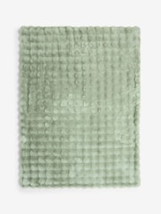 Sage Green Aspen Faux Fur Throw - Image 4 of 6