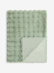 Sage Green Aspen Faux Fur Throw - Image 5 of 6