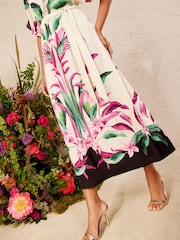 Love & Roses Midi-Kimono-Kleid mit tropischen Perlen - Bild 4 von 6