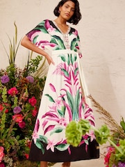 Love & Roses Midi-Kimono-Kleid mit tropischen Perlen - Bild 5 von 6