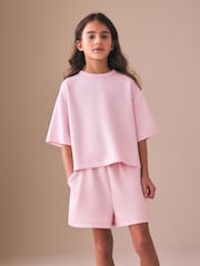 Light Pink Supersoft T-Shirt and Shorts Set (3-16yrs) - Image 1 of 9