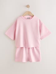 Light Pink Supersoft T-Shirt and Shorts Set (3-16yrs) - Image 5 of 9