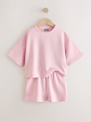 Light Pink Supersoft T-Shirt and Shorts Set (3-16yrs) - Image 6 of 9