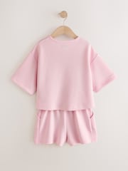 Light Pink Supersoft T-Shirt and Shorts Set (3-16yrs) - Image 7 of 9