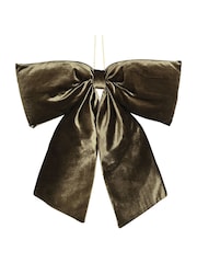 Widdop Green Christmas Velvet Bow Hanger - Image 1 of 2