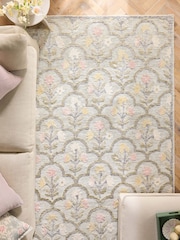 Multi Floral Tile Rug - Image 1 of 5