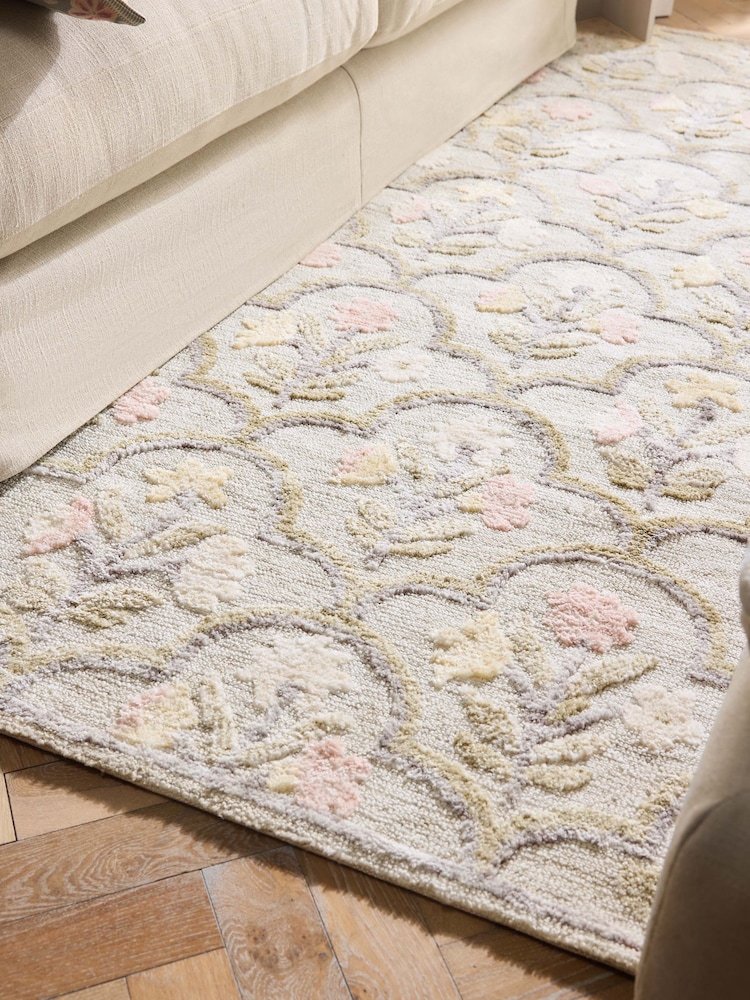 Multi Floral Tile Rug - Image 2 of 5