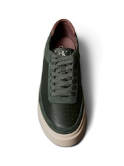 Calvin Klein Green Premier - Leather Signature Trainers - Image 5 of 6