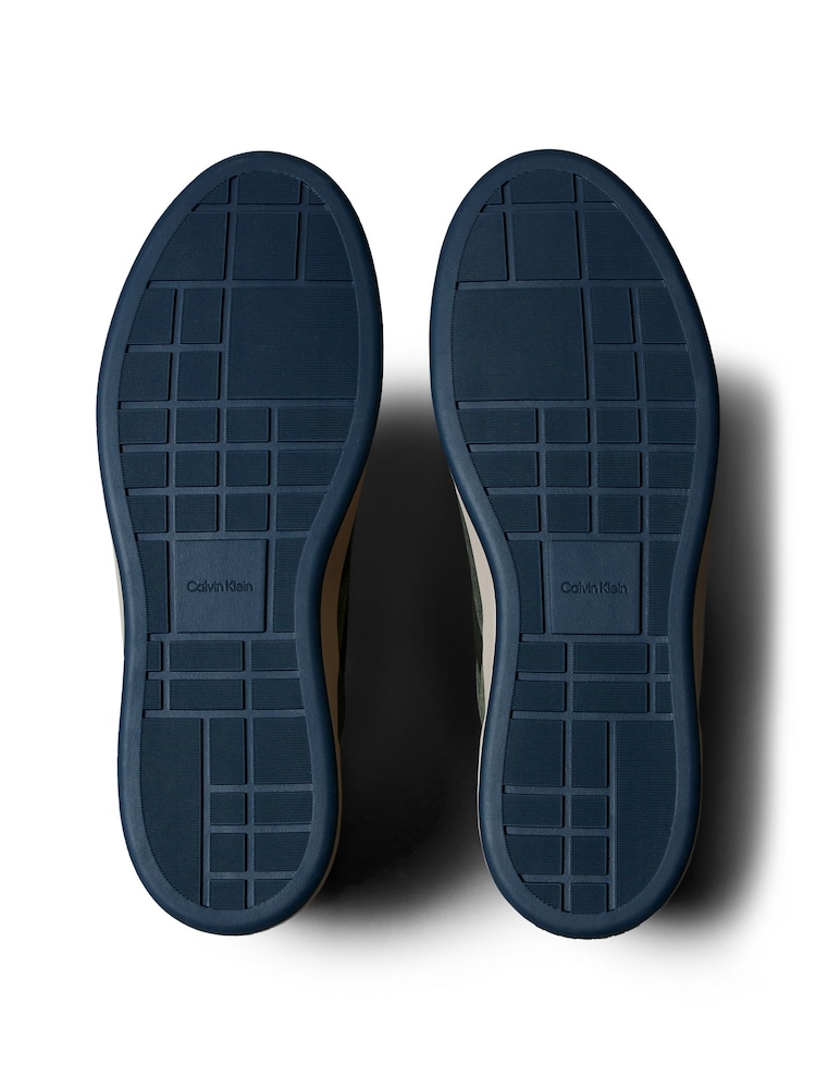 Calvin Klein Green Premier - Leather Signature Trainers - Image 6 of 6