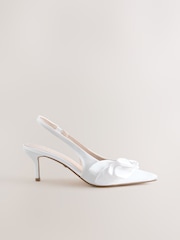 象牙白 - Forever Comfort® Petal Pointed Toe Slingback Heels - 圖片 1/5