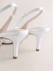 象牙白 - Forever Comfort® Petal Pointed Toe Slingback Heels - 圖片 5/5