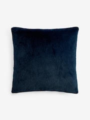Navy 50 x 50cm Luxe Plush Faux Fur Cushion - Image 3 of 4