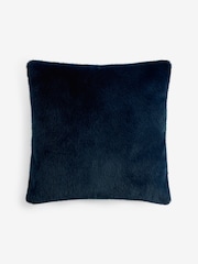 Navy 50 x 50cm Luxe Plush Faux Fur Cushion - Image 4 of 4