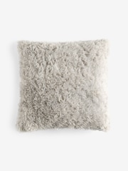 Grey Faux Fur 50 x 50cm Shearling Cushion - Image 1 of 1