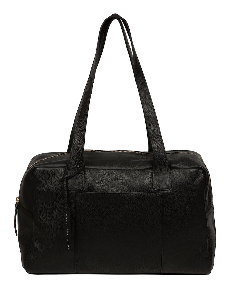 Pure Luxuries London Airgo Leather Men's Travel Cabin Black Bag - Image 1 of 5 Pure Luxuries London Airgo Leather Men's Travel Cabin Black Bag - Image 1 of 5
